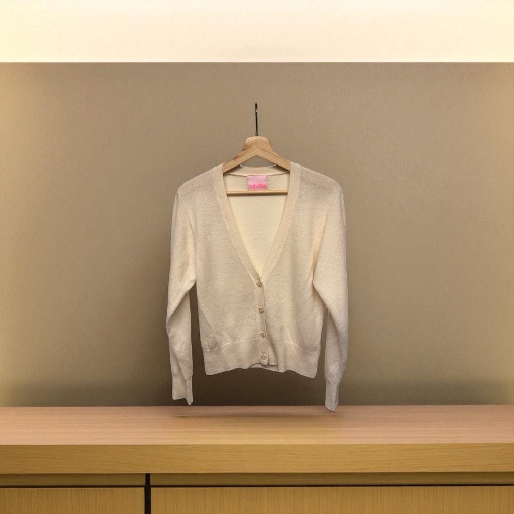 Classic Cream Cashmere Women's Cardigan: Never Worn